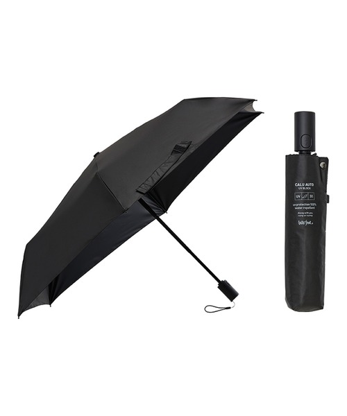 Waterfront(ウォーターフロント)の「カルオート UVブロック 折 55cm 折傘 自動開閉 晴雨兼用(折りたたみ傘・メンズ・ブラック/ホワイト/グレー・FREE)」の14枚目の写真