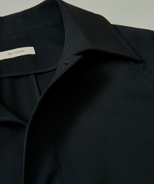COLUMN(コラム)の「COLUMN / ノンミュールウール ツイルバルマカーンコート<THE COLUMN>(ステンカラーコート・メンズ・ネイビー・LARGE/MEDIUM)」の2枚目の写真