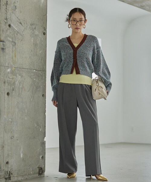 GALLEST（ギャレスト）の「Comfy SET UP｜イージーサイドラインワイドパンツ【セットアップ対応／通勤／カセット服】（その他パンツ・レディース・ブラック系2/グレー系その他3・40/38/36/34）」の6枚目の写真