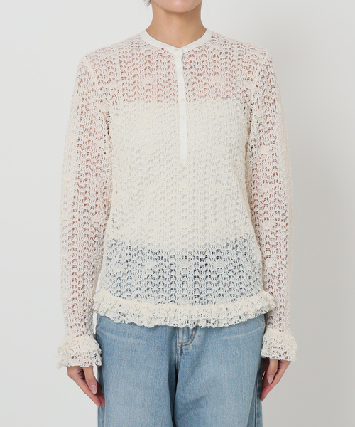IENA LA BOUCLE（イエナラブークル）の「《追加》IENA LA BOUCLE antik dantel レースヘンリーネックプルオーバー（Tシャツ/カットソー・レディース・アイボリー・FREE）」の10枚目の写真