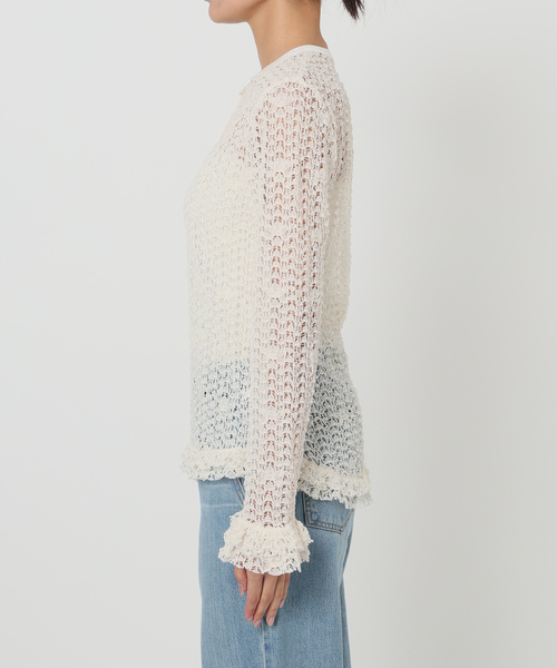 IENA LA BOUCLE（イエナラブークル）の「《追加》IENA LA BOUCLE antik dantel レースヘンリーネックプルオーバー（Tシャツ/カットソー・レディース・アイボリー・FREE）」の11枚目の写真