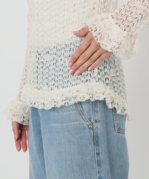IENA LA BOUCLE（イエナラブークル）の「《追加》IENA LA BOUCLE antik dantel レースヘンリーネックプルオーバー（Tシャツ/カットソー・レディース・アイボリー・FREE）」の15枚目の写真