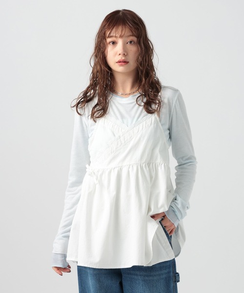 BAYFLOW（ベイフロー）の「[WEB限定/選べるデザイン]カシュクールキャミビスチエ（キャミソール・レディース・ホワイト/インディゴブルー/ライトブルー・FREE）」の15枚目の写真