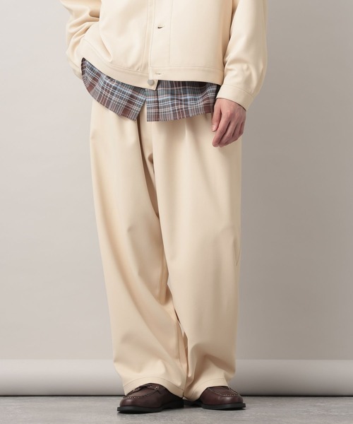 RAGEBLUE（レイジブルー）の「Design Stitch Painter Wide Pants/配色ステッチペインターパンツ【セットアップ対応】（スラックス・メンズ・ライトグリーン/ホワイト/ブラック・SMALL/LARGE/MEDIUM）」の2枚目の写真