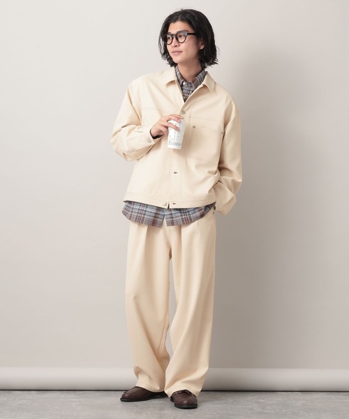 RAGEBLUE（レイジブルー）の「Design Stitch Painter Wide Pants/配色ステッチペインターパンツ【セットアップ対応】（スラックス・メンズ・ライトグリーン/ホワイト/ブラック・SMALL/LARGE/MEDIUM）」の6枚目の写真