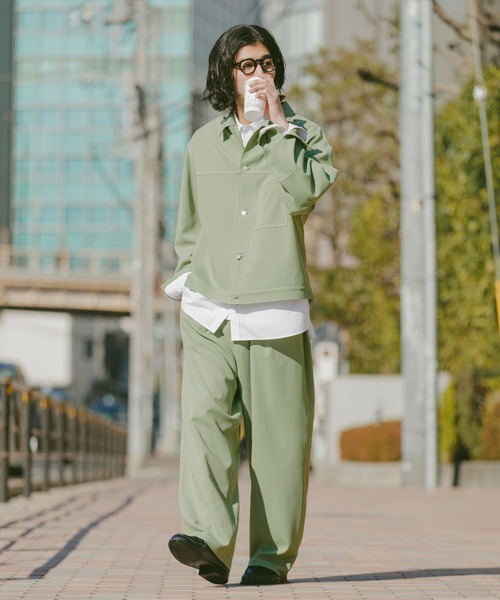 RAGEBLUE（レイジブルー）の「Design Stitch Painter Wide Pants/配色ステッチペインターパンツ【セットアップ対応】（スラックス・メンズ・ライトグリーン/ホワイト/ブラック・SMALL/LARGE/MEDIUM）」の11枚目の写真