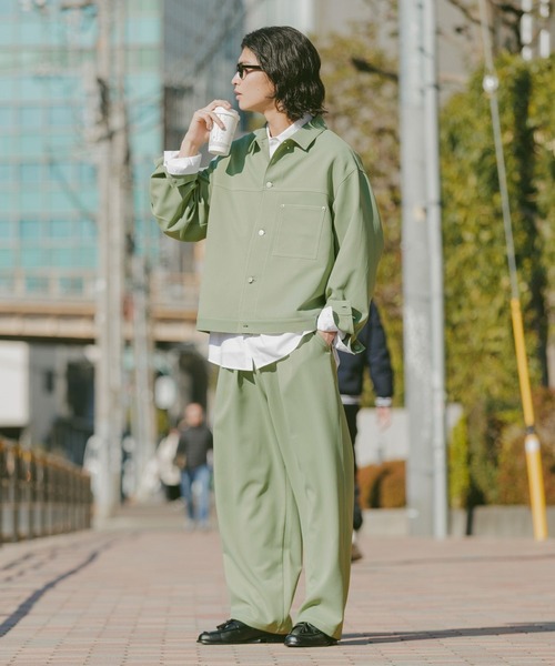 RAGEBLUE（レイジブルー）の「Design Stitch Painter Wide Pants/配色ステッチペインターパンツ【セットアップ対応】（スラックス・メンズ・ライトグリーン/ホワイト/ブラック・SMALL/LARGE/MEDIUM）」の12枚目の写真