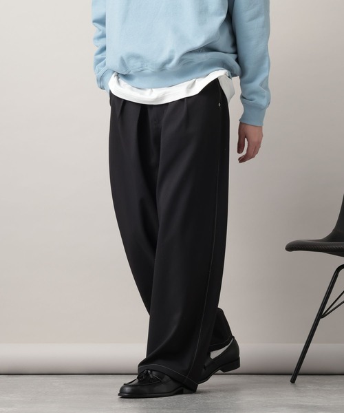 RAGEBLUE（レイジブルー）の「Design Stitch Painter Wide Pants/配色ステッチペインターパンツ【セットアップ対応】（スラックス・メンズ・ライトグリーン/ホワイト/ブラック・SMALL/LARGE/MEDIUM）」の20枚目の写真