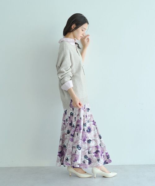 YECCA VECCA(イェッカヴェッカ)の「2wayヘンリーネックルーズニット(ニット/セーター・レディース・ベージュ/チャコールグレー/アイボリー・FREE)」の8枚目の写真