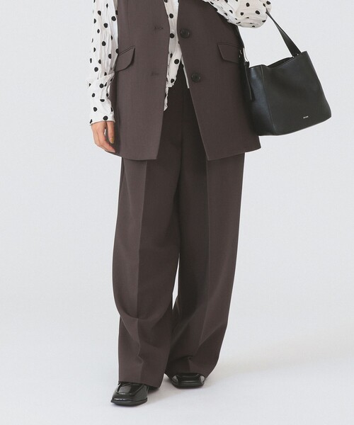 Ray BEAMS(レイビームス)の「2タック ワイド パンツ(スラックス・レディース・ダークブラウン/ブラック・0/1)」の10枚目の写真