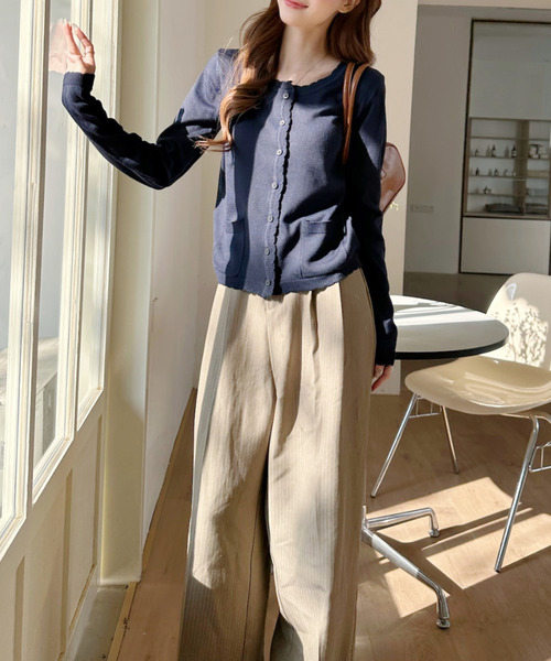 Ada.(エイダ)の「フリルデザイン ニットカーディガン(カーディガン/ボレロ・レディース・グレー/ネイビー/ライトグレー・FREE)」の17枚目の写真