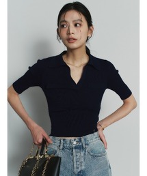 anuans | アセテートスキッパーリブニットトップス(ニット/セーター)