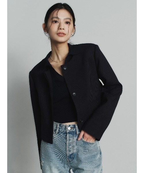 anuans（アニュアンス）の「アセテートスキッパーリブニットトップス（ニット/セーター・レディース・ホワイト/ベージュ/ネイビー・FREE）」の8枚目の写真