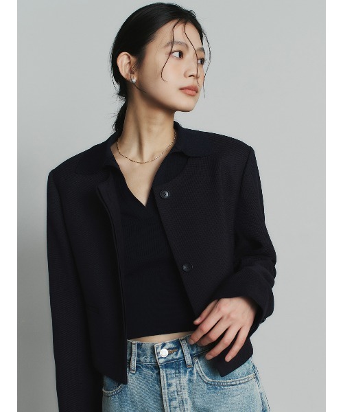 anuans（アニュアンス）の「アセテートスキッパーリブニットトップス（ニット/セーター・レディース・ホワイト/ベージュ/ネイビー・FREE）」の9枚目の写真