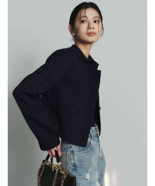 anuans（アニュアンス）の「アセテートスキッパーリブニットトップス（ニット/セーター・レディース・ホワイト/ベージュ/ネイビー・FREE）」の10枚目の写真