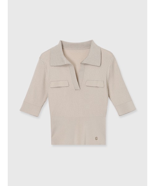 anuans（アニュアンス）の「アセテートスキッパーリブニットトップス（ニット/セーター・レディース・ホワイト/ベージュ/ネイビー・FREE）」の22枚目の写真