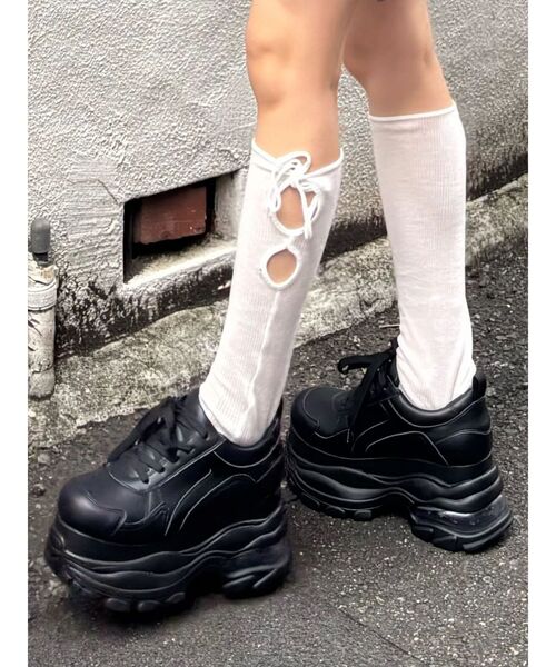 EMODA（エモダ）の「ホールリボンオープントゥソックス（ソックス/靴下・レディース・ホワイト/グレー・FREE）」の3枚目の写真