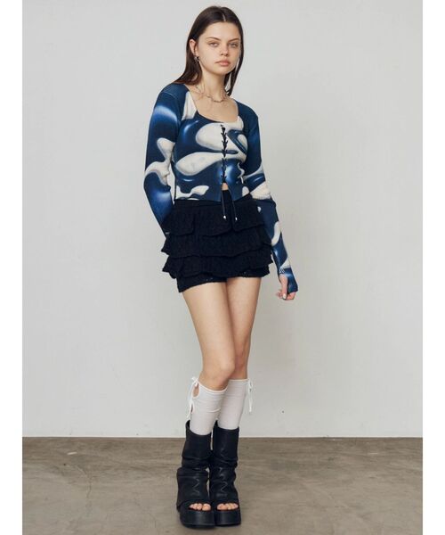 EMODA（エモダ）の「ホールリボンオープントゥソックス（ソックス/靴下・レディース・ホワイト/グレー・FREE）」の3枚目の写真