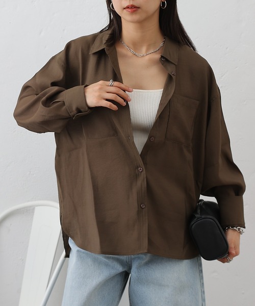 COLONY 2139（コロニートゥーワンスリーナイン）の「リップルポケットシャツ（シャツ/ブラウス・レディース・イエロー/ホワイト/ブラウン/ブラック/サックスブルー・FREE）」の22枚目の写真