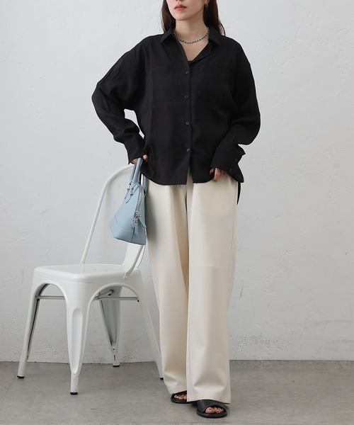 COLONY 2139（コロニートゥーワンスリーナイン）の「リップルポケットシャツ（シャツ/ブラウス・レディース・イエロー/ホワイト/ブラウン/ブラック/サックスブルー・FREE）」の18枚目の写真