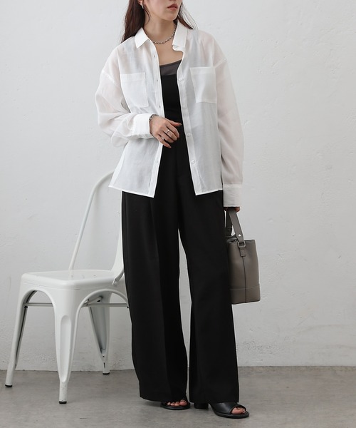 COLONY 2139（コロニートゥーワンスリーナイン）の「リップルポケットシャツ（シャツ/ブラウス・レディース・イエロー/ホワイト/ブラウン/ブラック/サックスブルー・FREE）」の10枚目の写真