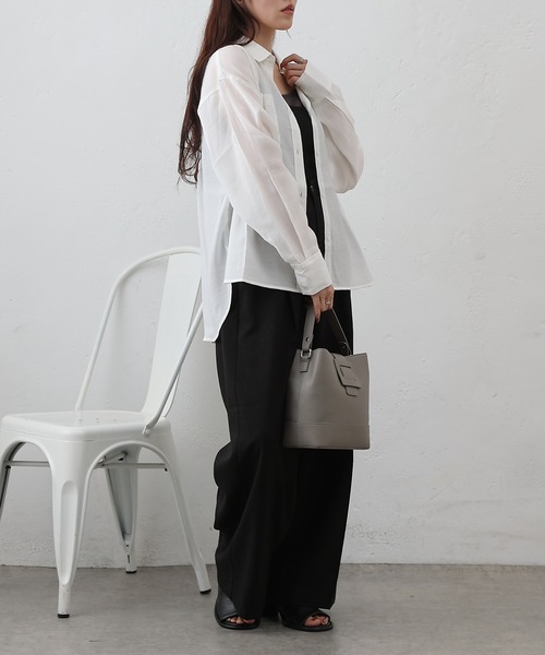 COLONY 2139（コロニートゥーワンスリーナイン）の「リップルポケットシャツ（シャツ/ブラウス・レディース・イエロー/ホワイト/ブラウン/ブラック/サックスブルー・FREE）」の13枚目の写真