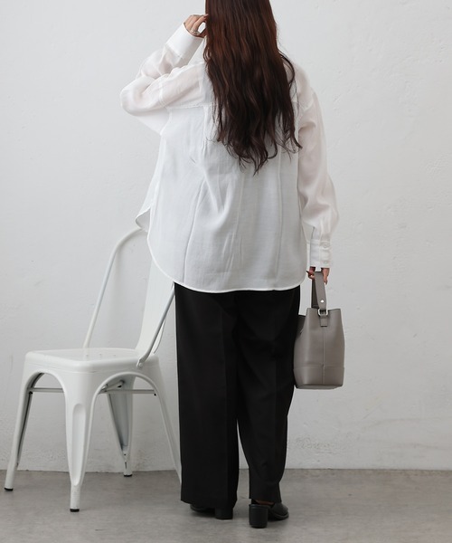 COLONY 2139（コロニートゥーワンスリーナイン）の「リップルポケットシャツ（シャツ/ブラウス・レディース・イエロー/ホワイト/ブラウン/ブラック/サックスブルー・FREE）」の12枚目の写真