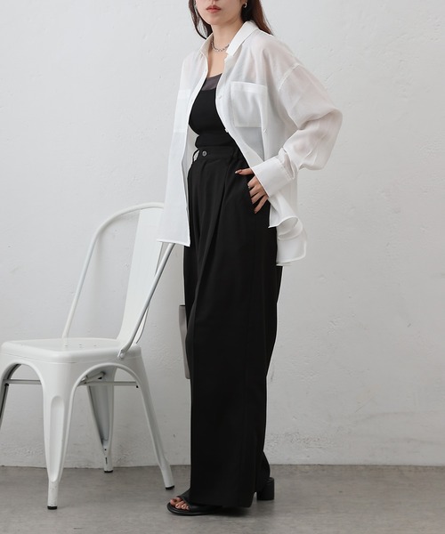 COLONY 2139（コロニートゥーワンスリーナイン）の「リップルポケットシャツ（シャツ/ブラウス・レディース・イエロー/ホワイト/ブラウン/ブラック/サックスブルー・FREE）」の11枚目の写真