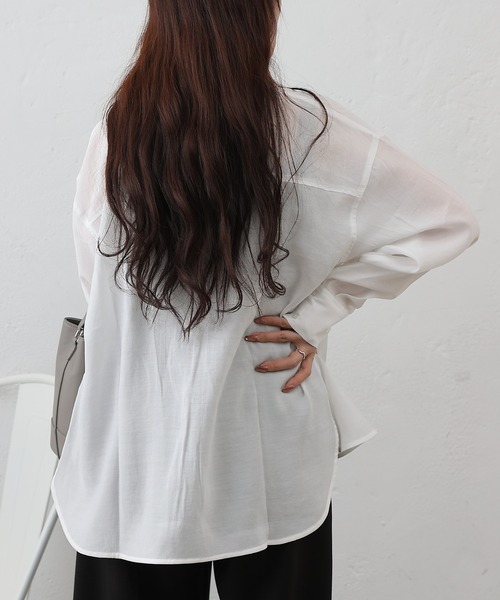 COLONY 2139（コロニートゥーワンスリーナイン）の「リップルポケットシャツ（シャツ/ブラウス・レディース・イエロー/ホワイト/ブラウン/ブラック/サックスブルー・FREE）」の8枚目の写真