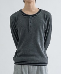 EPNK | Layered border henlyneck / レイヤードボーダーヘンリーネック(Tシャツ/カットソー)