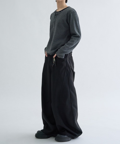 Layered border henlyneck / レイヤードボーダーヘンリーネック（T