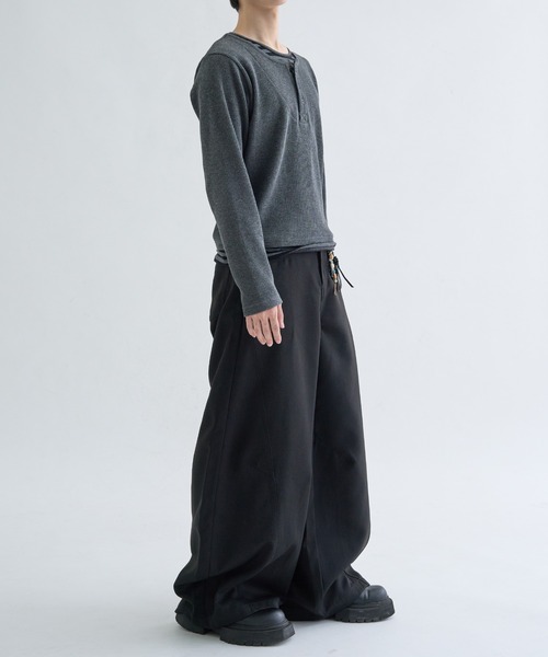 Layered border henlyneck / レイヤードボーダーヘンリーネック（T