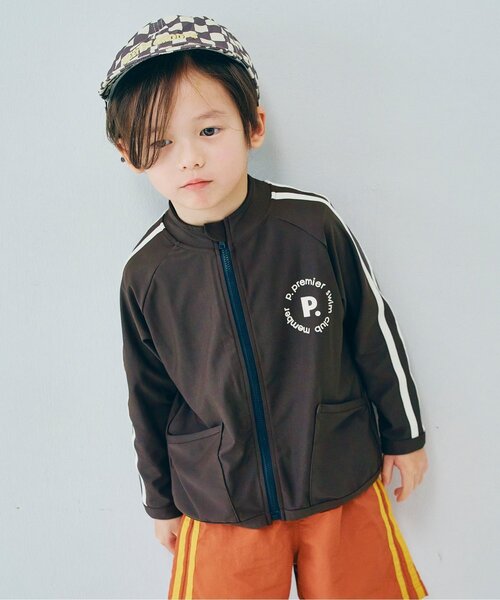 p.premier（ピードットプルミエ）の「【リンク/セットアップ可】袖ラインジップアップラッシュガード（ラッシュガード・キッズ・ピンク/レッド/チャコール/イエロー・80/90/100/110/120/130/140）」の2枚目の写真