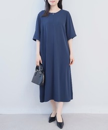 【L～5L 大きいサイズ】フロントZIPAラインワンピース