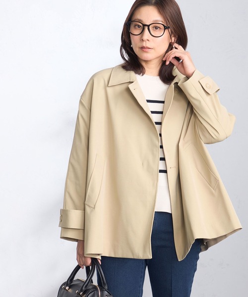 GALLORIA(ギャローリア)の「【はっ水・防花粉】ステンカラーコート(ステンカラーコート・レディース・オリーブ/ベージュ・S/M/LL/L)」の2枚目の写真