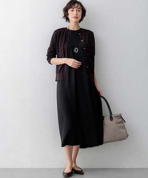 23区（ニジュウサンク）の「シャイニーシアー フラップポケット カーディガン（カーディガン/ボレロ・レディース・ネイビー系/ライトグレー系/ダークブラウン系/ブラック系・38）」の14枚目の写真