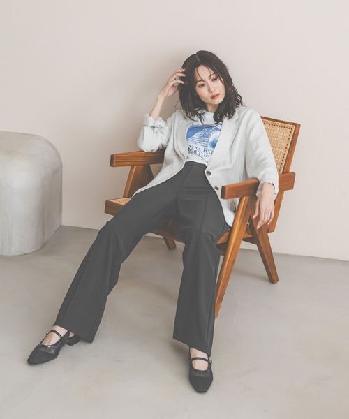 GLOBAL WORK(グローバルワーク)の「イージーケアストレッチ/フレアパンツ/634308(その他パンツ・レディース・ライトベージュ/ブラック/ブラウン・LARGE/MEDIUM/SMALL)」の18枚目の写真