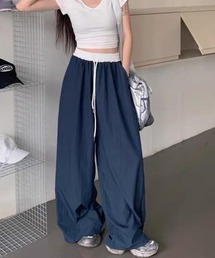 配色ウエスト ワイドパンツ