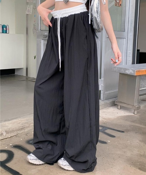 SallyLunn（サリーラン）の「配色ウエスト ワイドパンツ（その他パンツ・レディース・ネイビー/ブラック・LARGE/MEDIUM）」の10枚目の写真