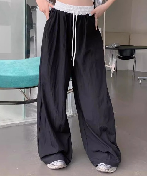 SallyLunn（サリーラン）の「配色ウエスト ワイドパンツ（その他パンツ・レディース・ネイビー/ブラック・LARGE/MEDIUM）」の11枚目の写真