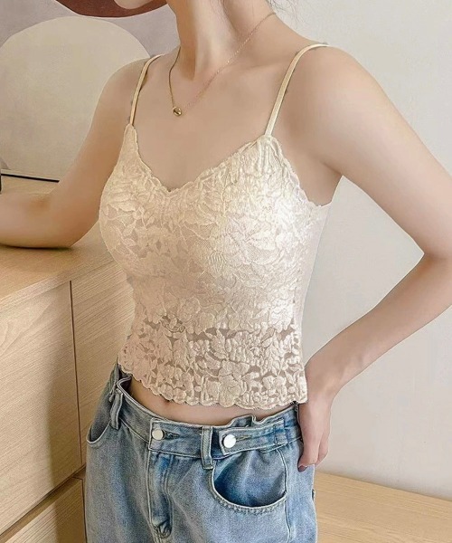 Miniministore(ミニミニストア)の「カップ付きブラトップ レースキャミソール(キャミソール・レディース・ブラック/アイボリー/ベージュ/カーキブラウン・FREE)」の8枚目の写真