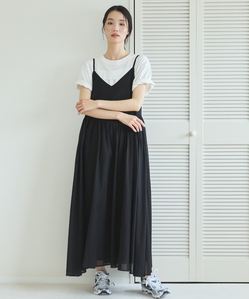 Doux archives（ドゥアルシーヴ）の「【ZOZO限定】綿ローンキャミワンピース（ワンピース・レディース・グリーン/レッド/ブラック・FREE）」の2枚目の写真