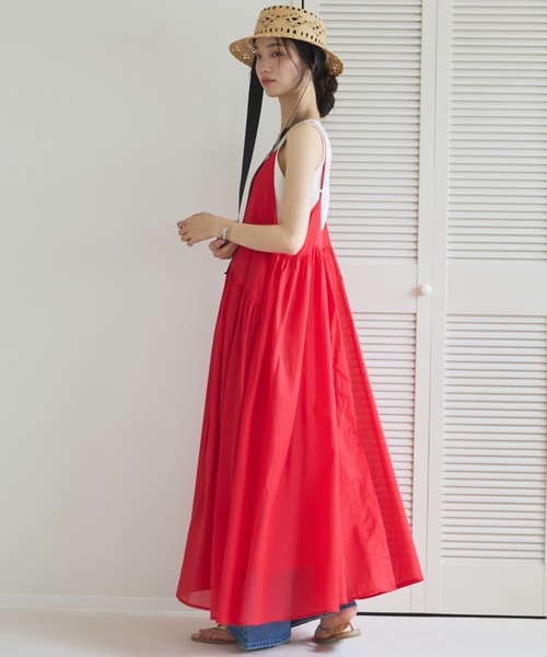 Doux archives（ドゥアルシーヴ）の「【ZOZO限定】綿ローンキャミワンピース（ワンピース・レディース・グリーン/レッド/ブラック・FREE）」の11枚目の写真