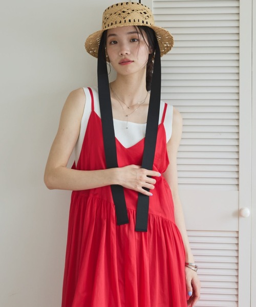 Doux archives（ドゥアルシーヴ）の「【ZOZO限定】綿ローンキャミワンピース（ワンピース・レディース・グリーン/レッド/ブラック・FREE）」の13枚目の写真