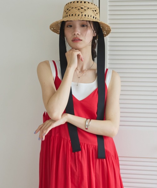 Doux archives（ドゥアルシーヴ）の「【ZOZO限定】綿ローンキャミワンピース（ワンピース・レディース・グリーン/レッド/ブラック・FREE）」の16枚目の写真