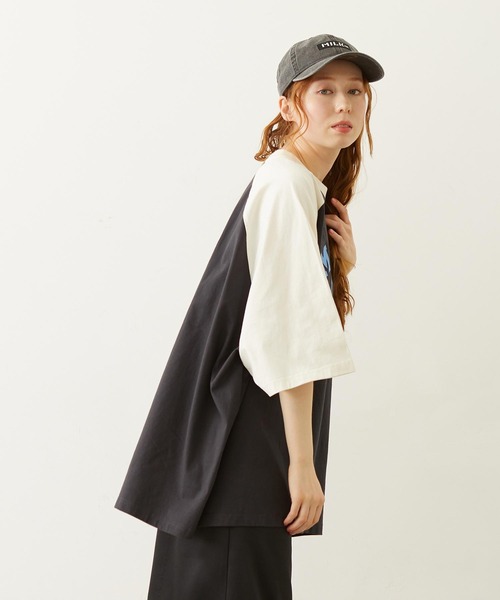 MILKFED.（ミルクフェド）の「COLLEGE LOGO BIG S/S TOP（Tシャツ/カットソー・レディース・オートミール/チャコール/オフホワイト・ONE SIZE）」の5枚目の写真