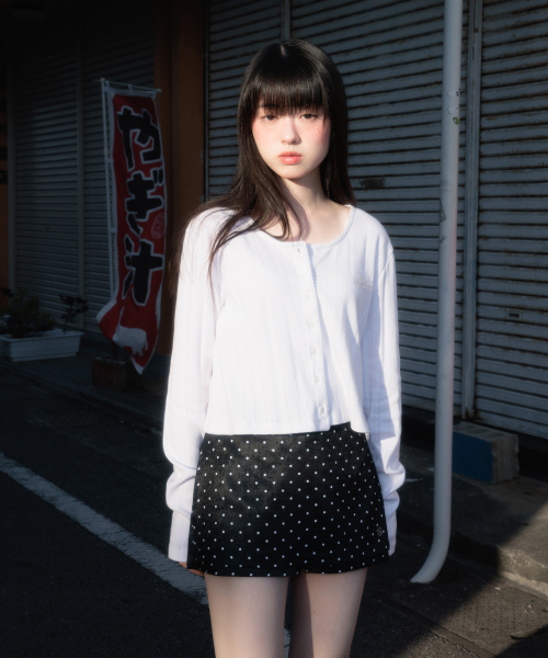 ROSEFRANTZ（ロゼフランツ）の「Jacquard Cardigan Sleeveless Set [White]（カーディガン/ボレロ・レディース・ホワイト・OS）」の4枚目の写真