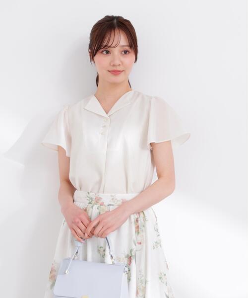 PROPORTION BODY DRESSING(プロポーションボディドレッシング)の「フレアスリーブ開襟ブラウス / 1216110402(シャツ/ブラウス・レディース・ホワイト系その他/ダークグレー/ブルー・SMALL/MEDIUM)」の2枚目の写真