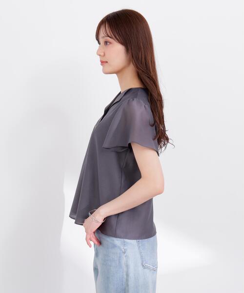 PROPORTION BODY DRESSING(プロポーションボディドレッシング)の「フレアスリーブ開襟ブラウス / 1216110402(シャツ/ブラウス・レディース・ホワイト系その他/ダークグレー/ブルー・SMALL/MEDIUM)」の13枚目の写真