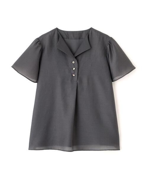 PROPORTION BODY DRESSING(プロポーションボディドレッシング)の「フレアスリーブ開襟ブラウス / 1216110402(シャツ/ブラウス・レディース・ホワイト系その他/ダークグレー/ブルー・SMALL/MEDIUM)」の8枚目の写真